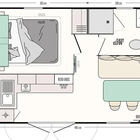 Mobil-home Cosy, Animaux Ok - 2 Pers. - Api-1-52-2464 *